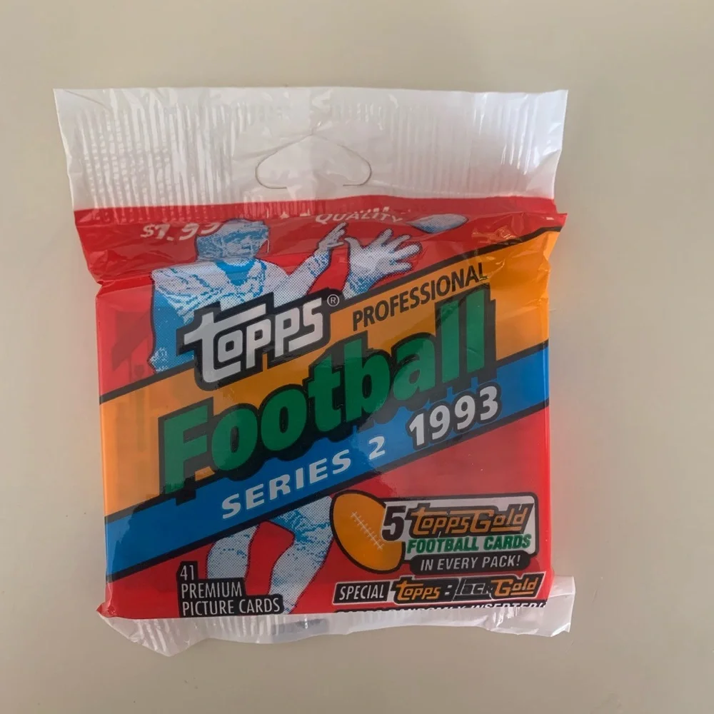 Topps 1993 Series 2 Football Cards Pack - Red and Orange
